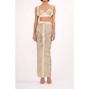 NEW NONCHALANT LABEL chase crop bra top in crema